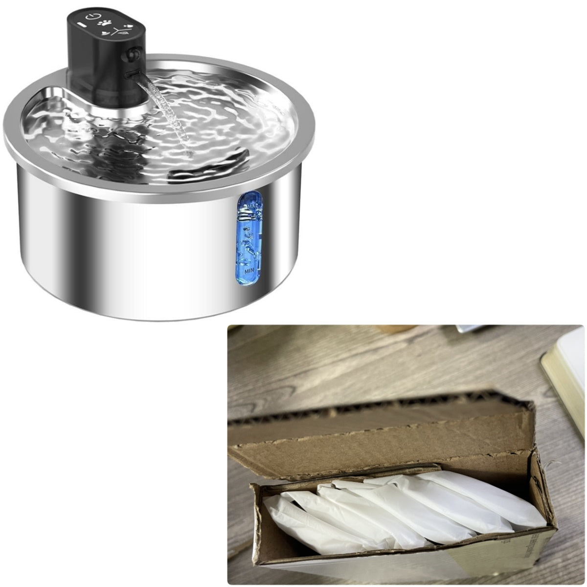 Cat Water Fountain Stainless Steel Constant Temperature Heating Cycle