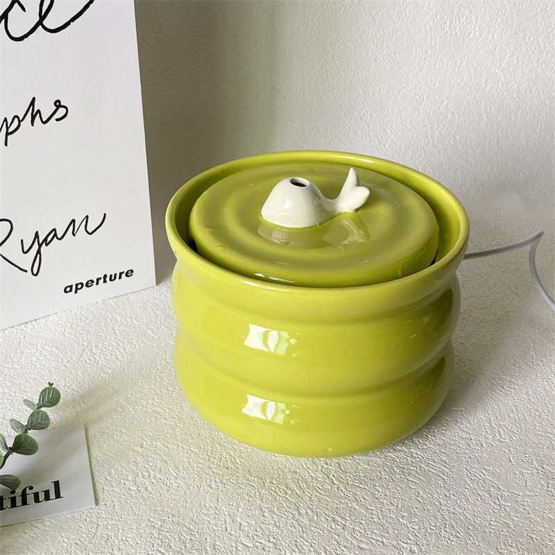 Milk Fufu Cat Automatic Circulation Ceramic Water Fountain