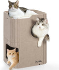 Made4Pets 2-Story Indoor Cat House Cube Bed Tunnel Condo