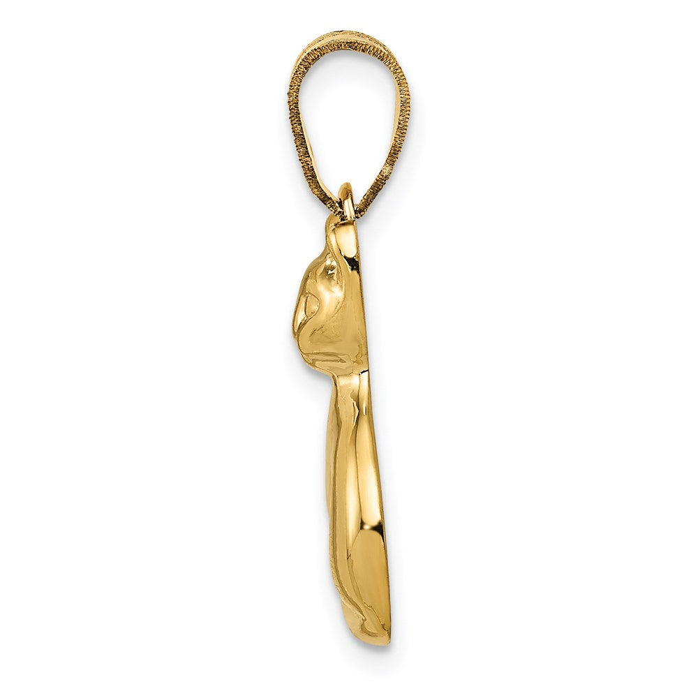 14k Yellow Gold Polished Cat Pendant