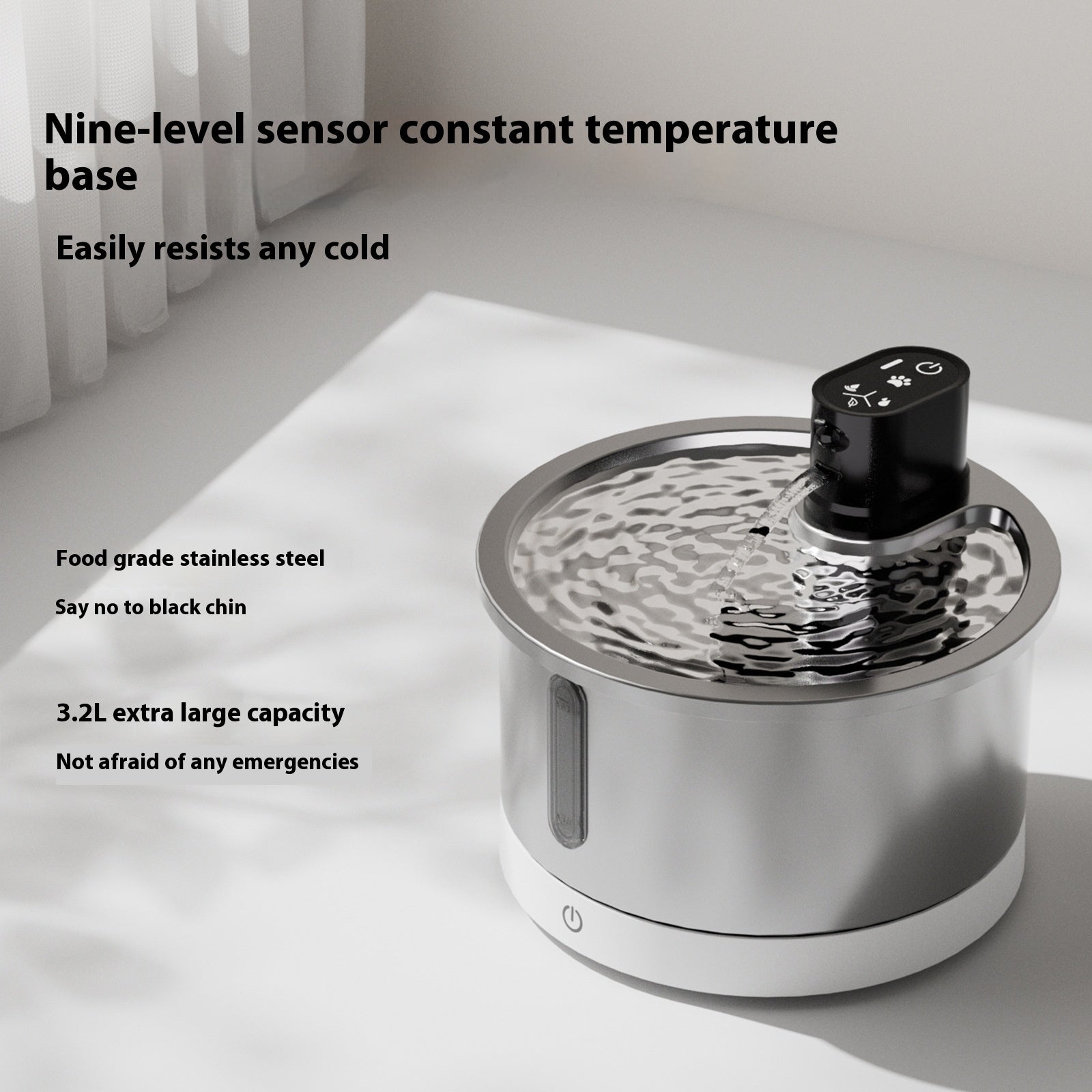 Cat Water Fountain Stainless Steel Constant Temperature Heating Cycle