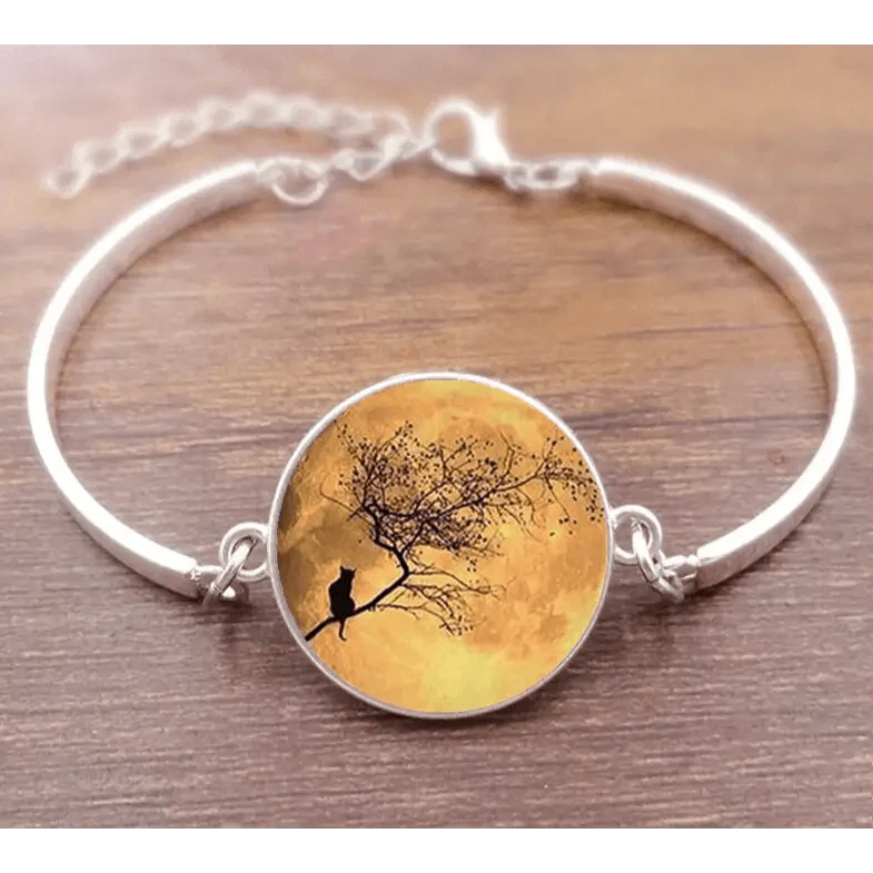 Cat Star Under The Glass Charm Bracelet Convex Plane Photo Handmade Jewelry For Woman And Man Accessories