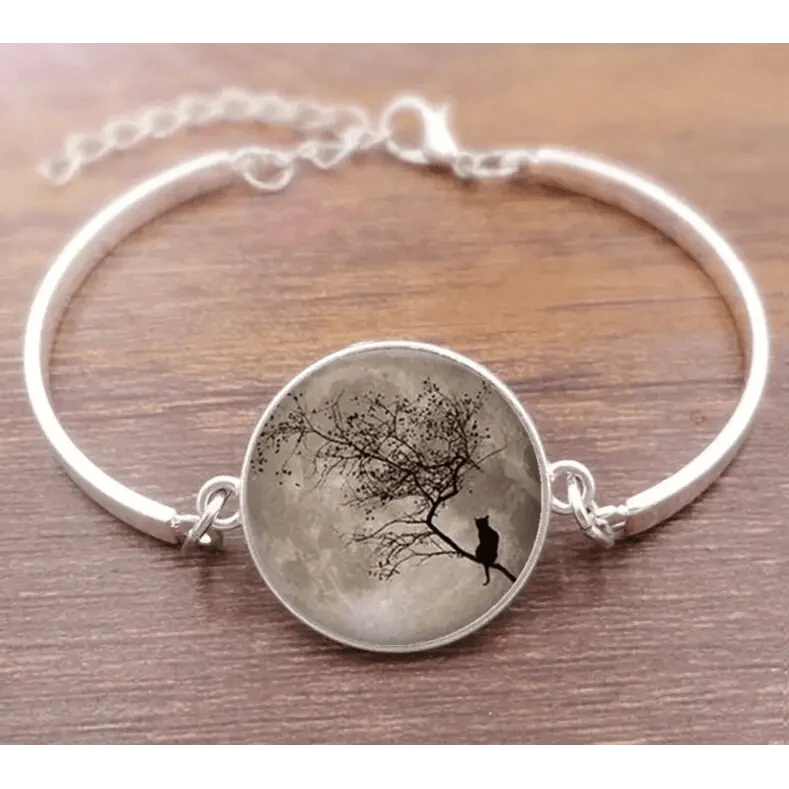 Cat Star Under The Glass Charm Bracelet Convex Plane Photo Handmade Jewelry For Woman And Man Accessories